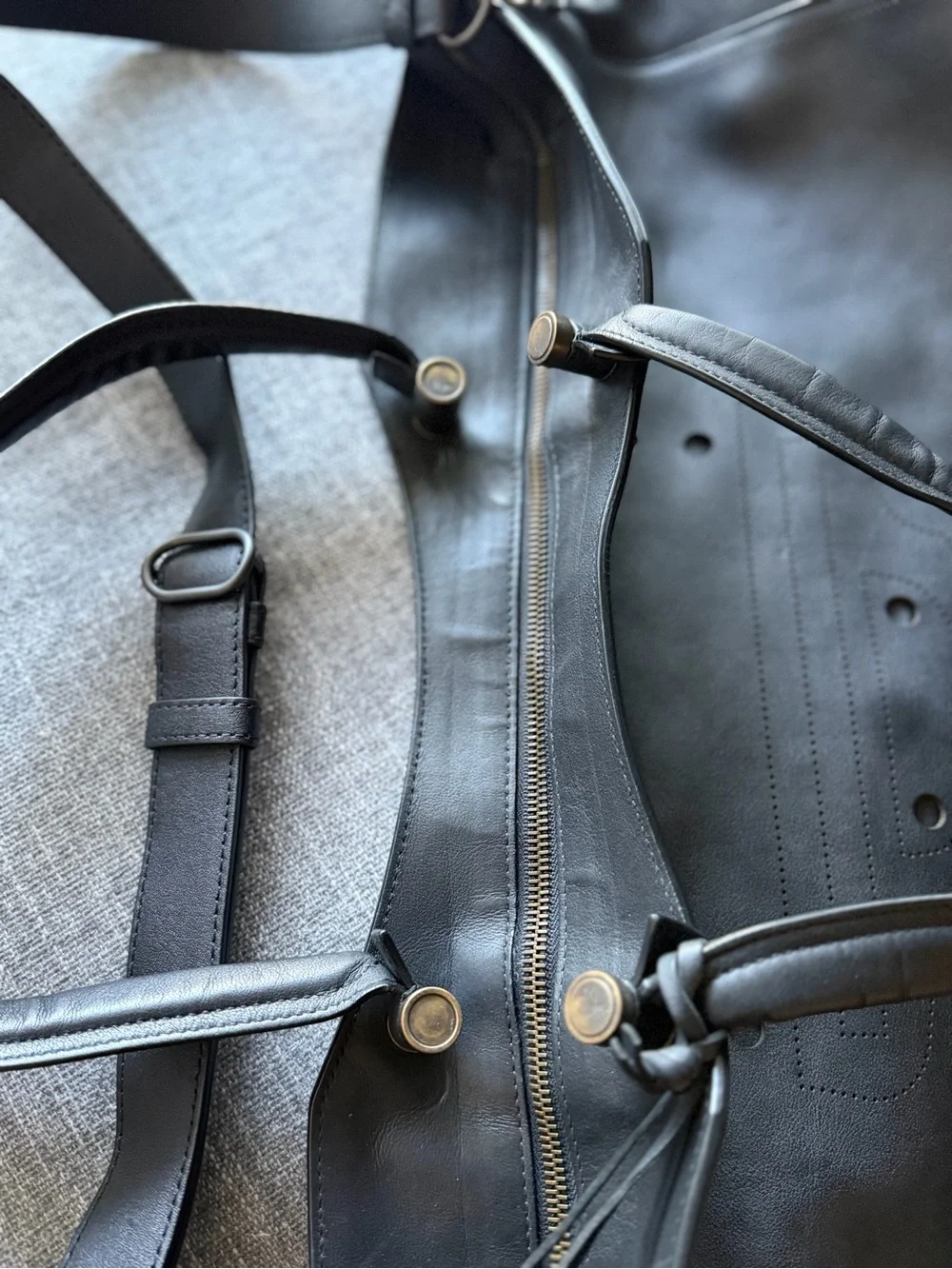 Balenciaga Blackout City XL Smooth Black Leather Large Tote Bag